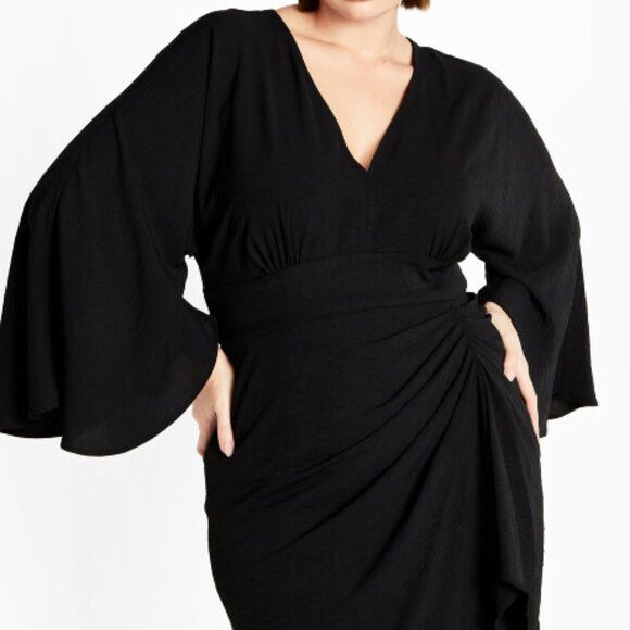 ✨ CIty Chic Malani Dress – Size 16 - Flare Sleeve Mini in Bold Style ✨0041 - Picture 1 of 8